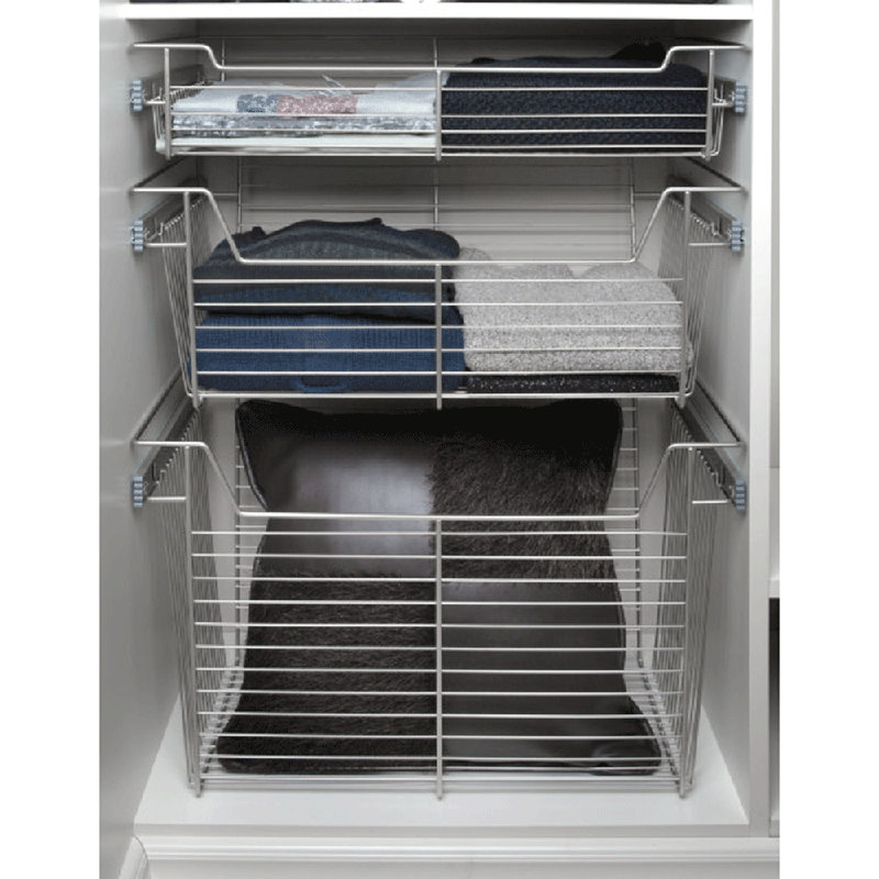 Rev-A-Shelf Sidelines Closet Storage Basket, Chrome, 10.5" H x 18" W x 14" D