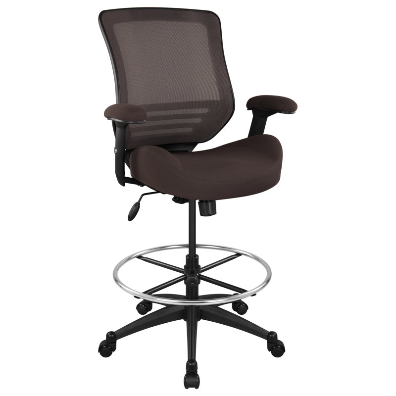 Kanisa Mesh Ergonomic Drafting Tall Office Chair for Standing Desk 400lbs, Brown, Black