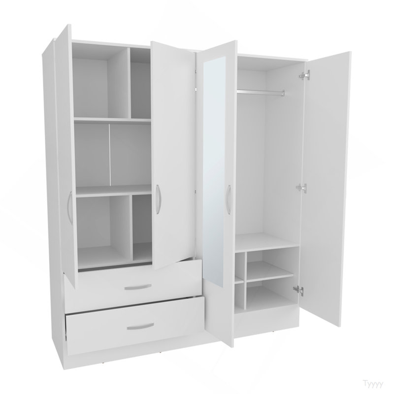 Armoire Ron, chambre à coucher, blanc