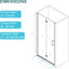 Porte de douche pliante en verre trempé l 34 po x H 72 po, finition eau idéale pour redécorer la salle de bain Options d'installation flexibles Maximiser l'utilité