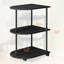 Black Semi-Circular Side Table with Wheels