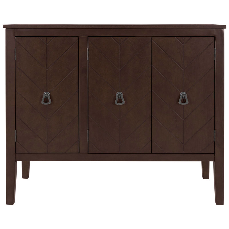 Rustic Pine Sideboard with Adjustable Shelves and Metal Handles Perfect for Versatile Storage and Stylish Home Organization