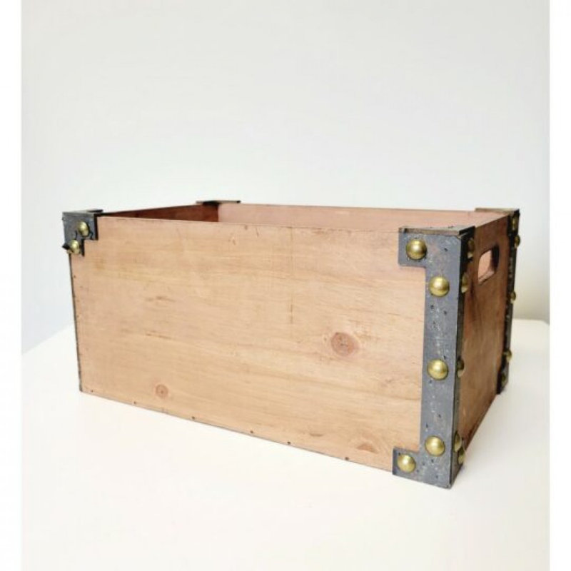 Rectangular Wooden With Handles Crate