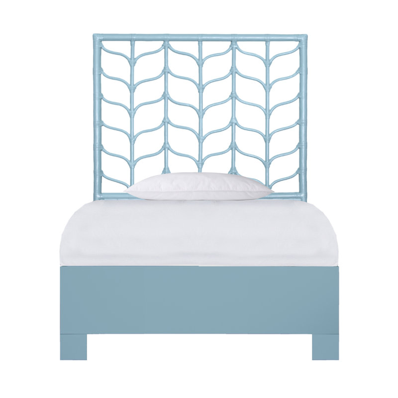 Lit plateforme Ivy, Simple, Bleu piscine