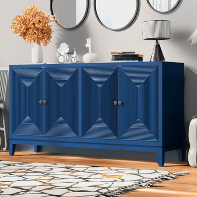 Sleek Storage Cabinet Sideboard Buffet With Vertical Line Design,credenza,buffet table
