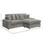 Canapé modulaire réversible en velours côtelé gris Tavia avec 6 coussins