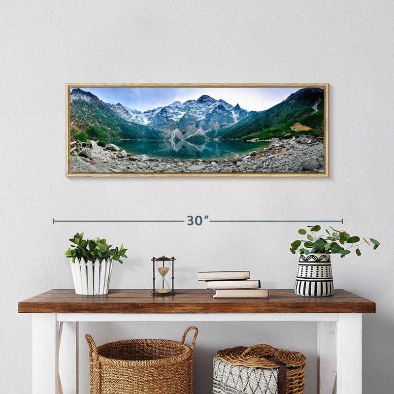 Lac Morskie Oko, Cadre flottant en bois naturel, 28 po x 10 po