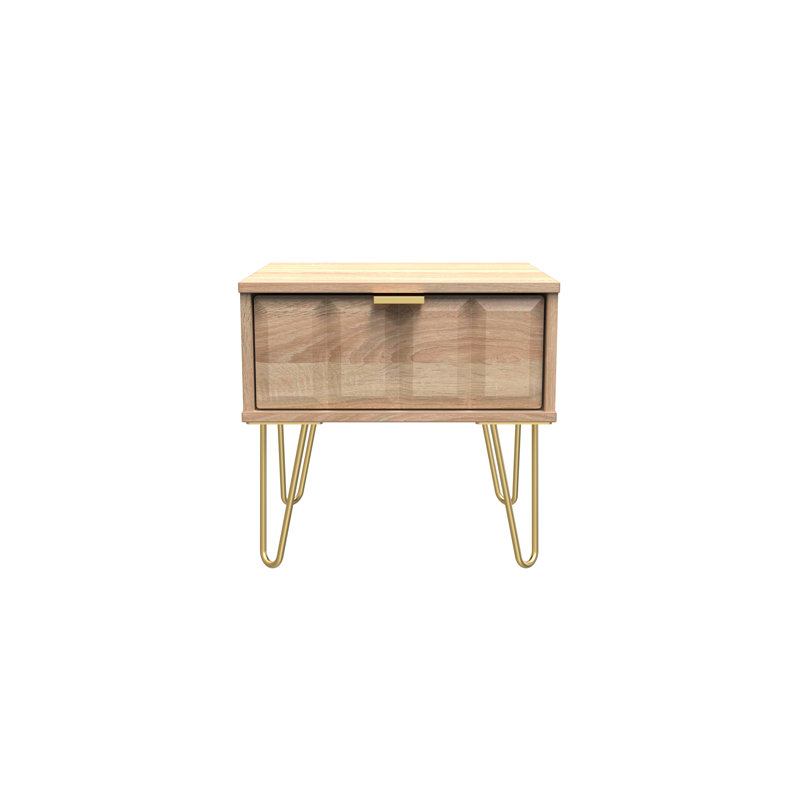 Baudi 45cm W Manufactured Wood Bedside Table, Brown