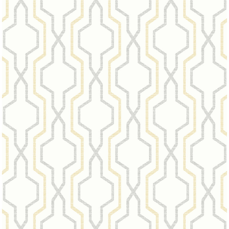 Rouleau de papier peint lisse L 33 pi x l 20,5 po Afan Trellis, Jaune