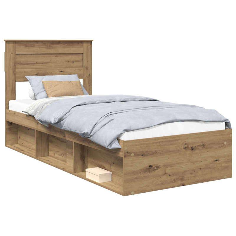 Bed, European Single (90 x 200 cm), Artisian Oak
