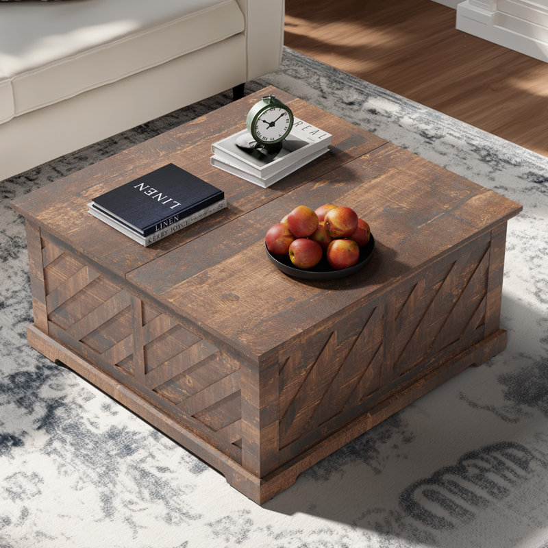 Table basse avec rangement Nilla, Brun rétro
