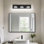 Luminaires de salle de bain modernes à DEL à DEL, luminaires muraux en acrylique noir mat au-dessus d'un miroir (blanc froid 6000K) avec têtes de lumières rotatives
