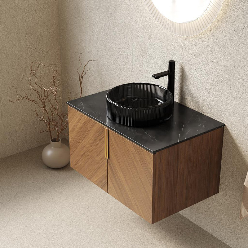 Meuble-lavabo mural moderne 30 po avec lavabo, 30"