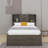 King Size Platform Bed with Storage Headboard and 8 Drawers, Solid Wood Construction, No Box Spring Needed, White-510481037-510481039