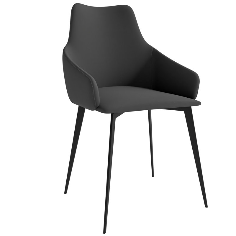 Chaise de salle à manger rembourrée Khairin, 1, Gris anthracite