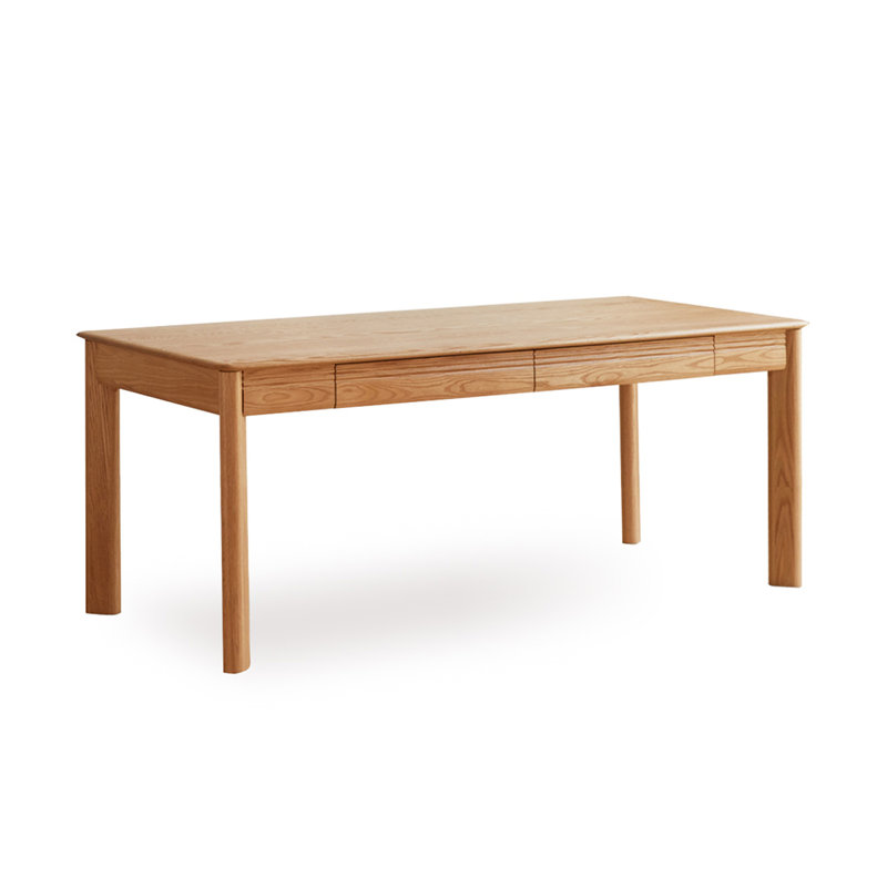 Bureau rectangulaire brun en bois massif, H 29,53 po x l 70,87 po x P 31,5 po