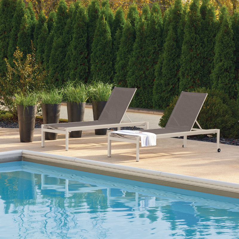 Ven 79.5" Long Reclining Single Chaise, Oyster, Cocoa, 2
