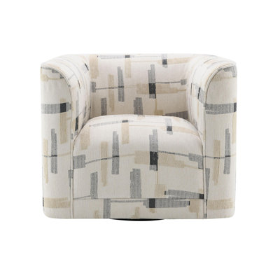 Aubrye Chair W/Swivel In Beige Pattern Fabric