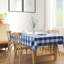 Dining Table Cover 56"x94" Recycled Cotton Tablecloth Buffalo Blue Checks Design Table Cloth For Decoration