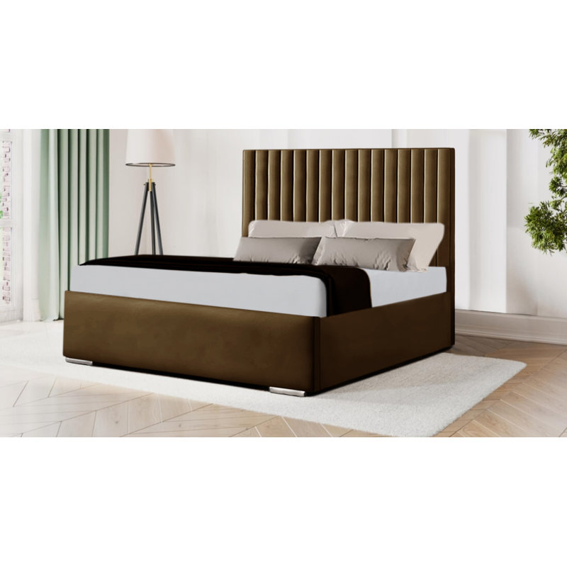 Angelys Upholstered Bed, Brown, Super King (6')
