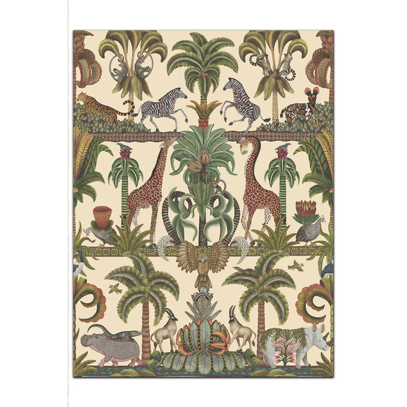 Tapis à motif tissé Botanical-Girema, Rectangle 4 pi 11 po x 9 pi 10 po