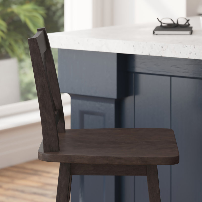 Tabouret de bar et de comptoir Bakersville, Brun, Tabouret de comptoir (siège d'une hauteur de 24 p