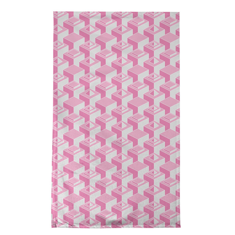 Serviette de thé skyscrapers Patricia Geoffrey, Rose / gris / blanc, Polyester sergé