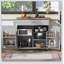 Îlot de cuisine roulant avec rangement, chariot de cuisine avec plateau en bois d'hévéa-384511215