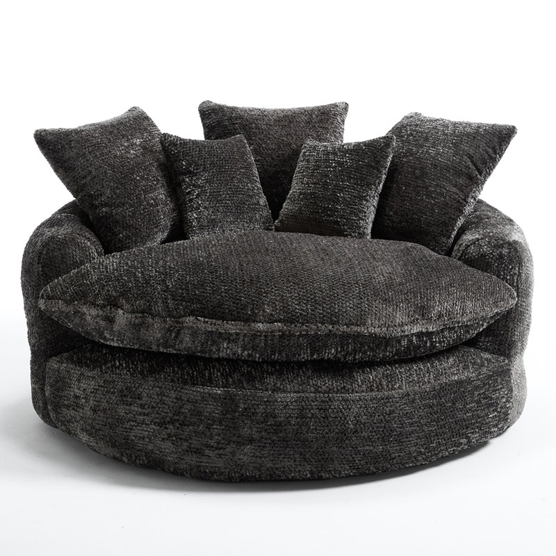Fauteuil rond surdimensionné de 55 pouces, Gris