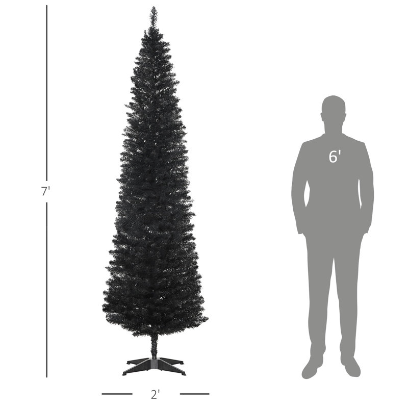 Pencil Christmas Tree with Sturdy Base, 7' H