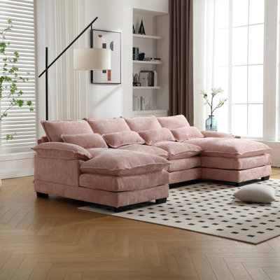 Canapé en chenille moderne avec éponge dense et support en bois massif