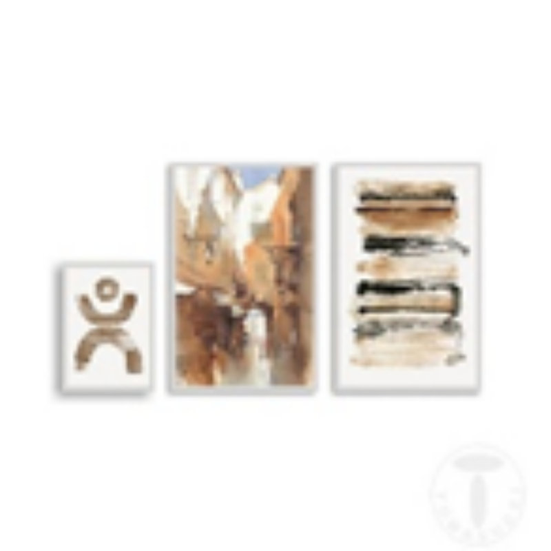 Composizione Quadri - 3 Piece Painting Set on Canvas