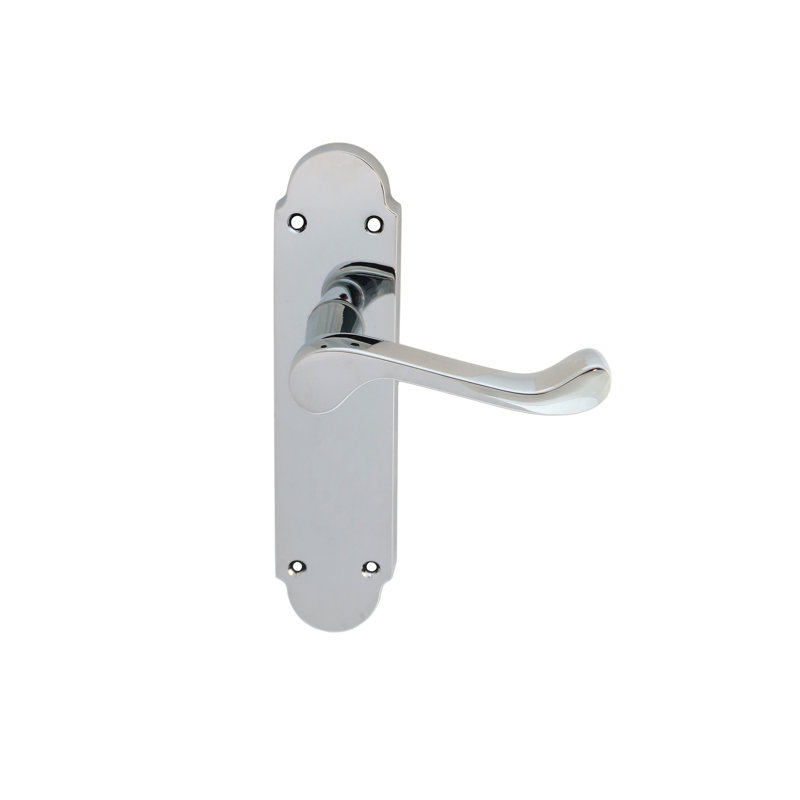 Oakley Latch Door Handle, Polished Chrome