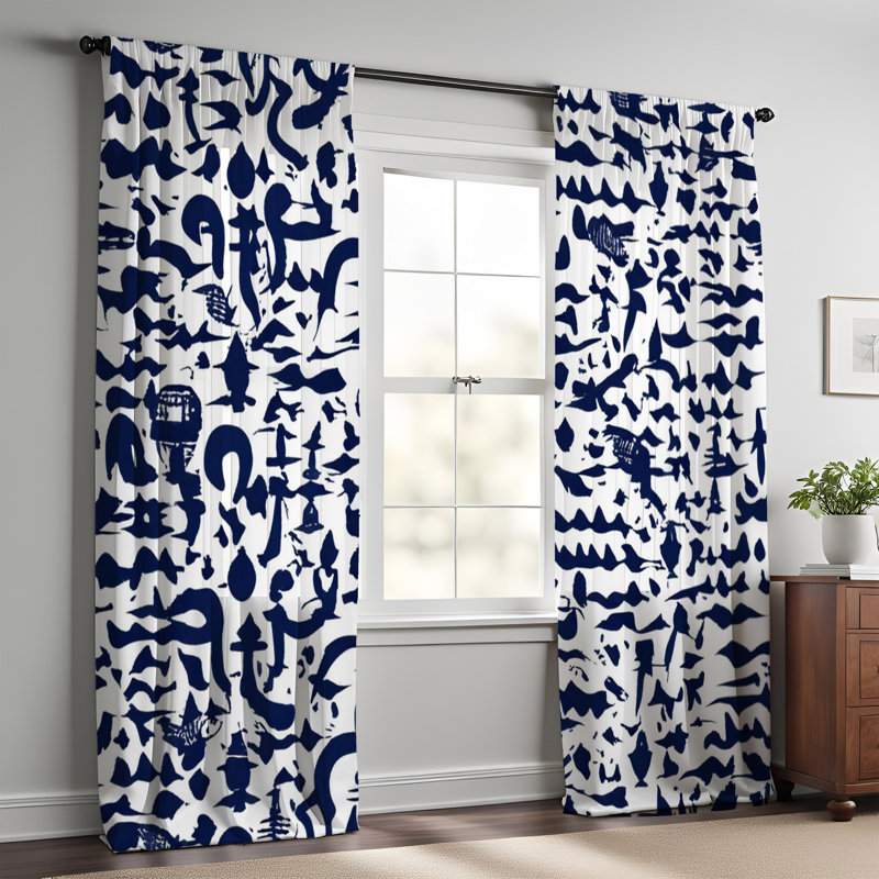 Paire de rideaux semi-transparents en polyester Dukens, L 40 po x L 61 po
