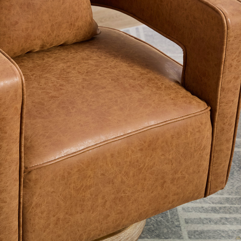 Fauteuil demi-tonneau pivotant à dossier ouvert 28,9 po