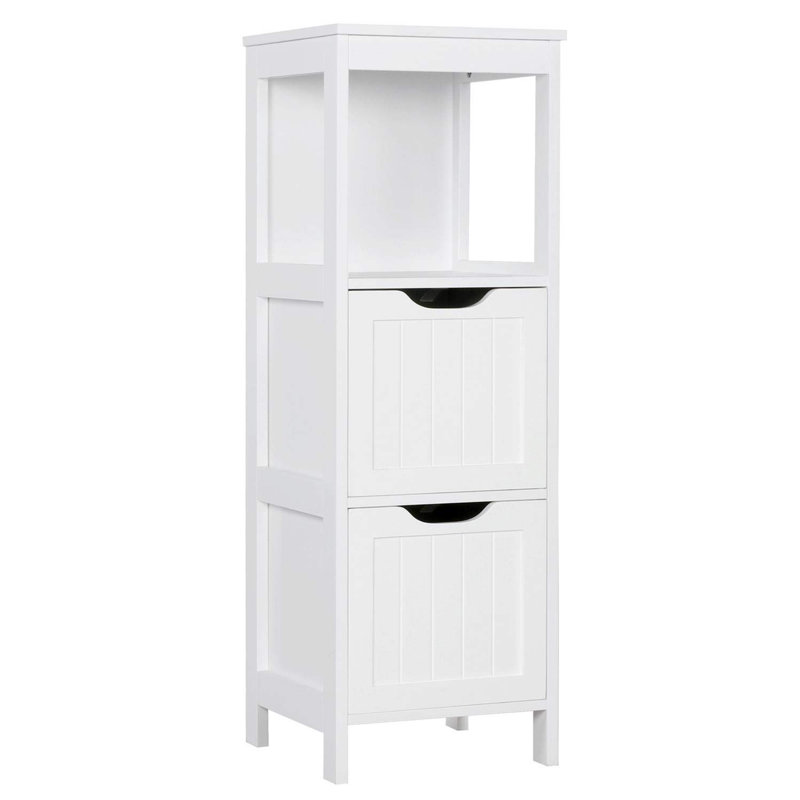 Bathroom Floor Cabinet with 2 Drawers and 1 Shelf, White