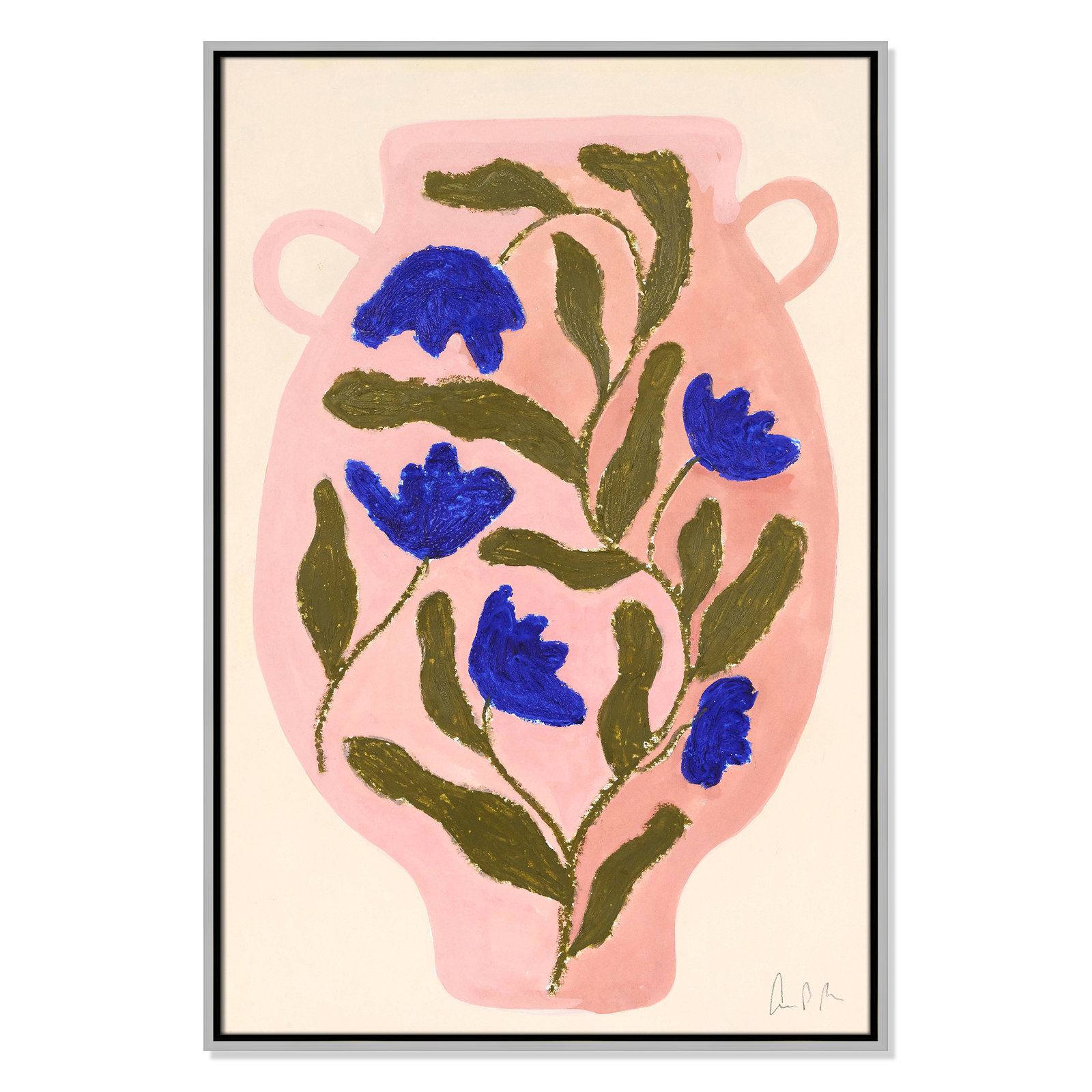 Vase No. 01 Print by Camilla Bergqvist, Silver, 37.5" H x 25.5" W
