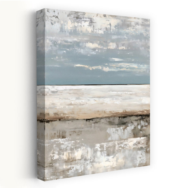 Plage, plage, printemps, jardin, sur, blanc, contemporain, élégant, paysage, plage, art mural