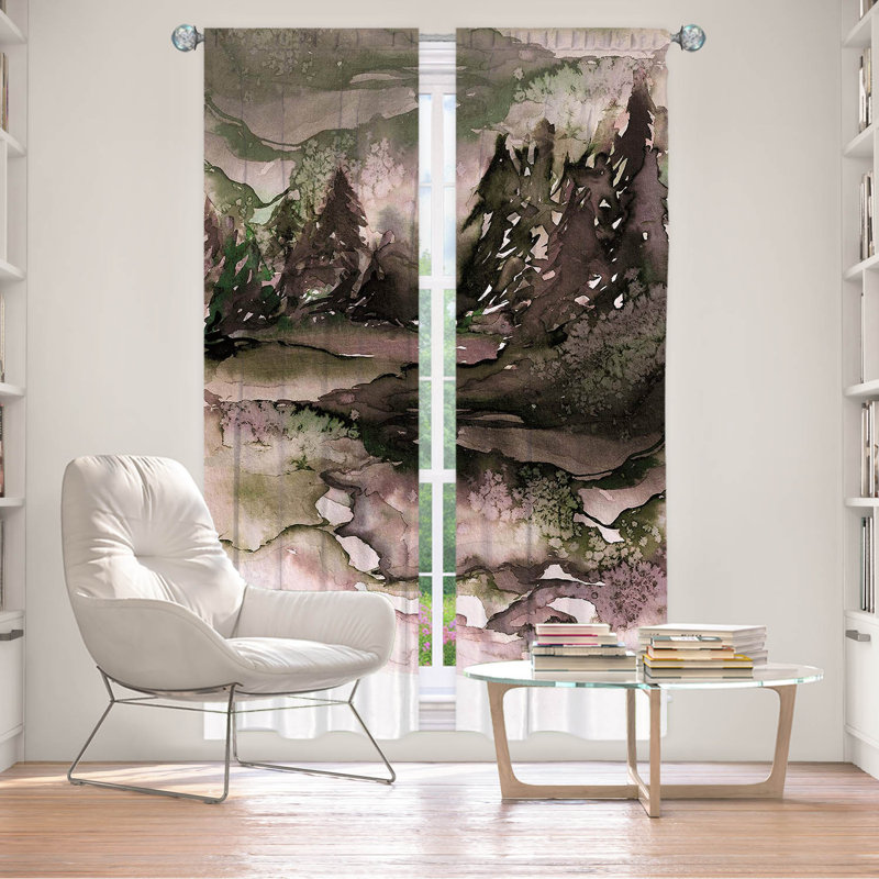 Panneau de rideau simple obscurcissant avec passe-tringle Never Never the Path II, L 20 po x L 52 po, Vert foncé