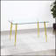 Table de salle à manger en verre avec pieds en métal noir, plateau trempé, pouvant accueillir de 4 à 6 personnes, facile à entretenir et à assembler, pour diverses pièces Construction stable de 4 à 6 personnes, assemblage propre, différent-280367916-286949171