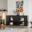 Armoire décorative avec 4 portes en verre, buffet Buffet, armoire de rangement-935764288