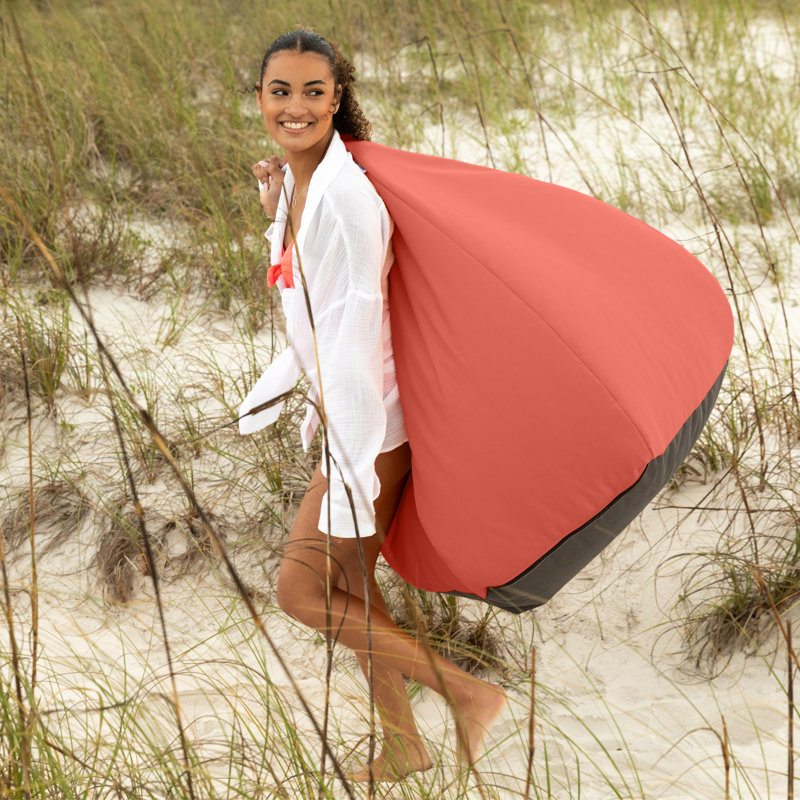 Jaron Kiss Outdoor Bean Bag Chair with Sunbrella Cover, Pink