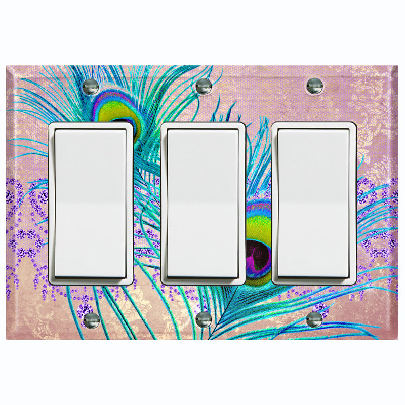 Patterned 3 - Gang Toggle Light Switch Standard Wall Plate