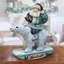 Masterpiece Wood Carved Polar Bear Santa Figurine