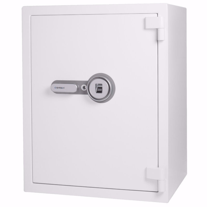 White Steel Biometric Fireproof Safe with Fingerprint Lock