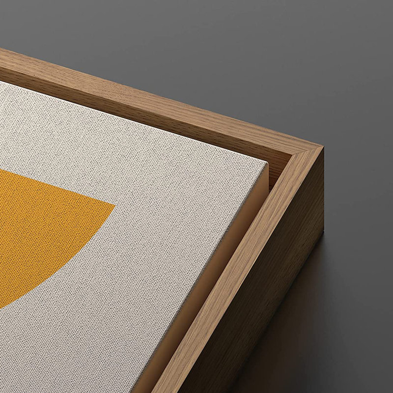 Mid Century Modern Boho Bauhaus Solar Sun Abstract Art Decor Framed On Canvas 2 Pieces Print, 24" H x 32" W