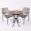 TERVANO 60cm Bistro Table with 2 RIVELLA Taupe Chairs Set