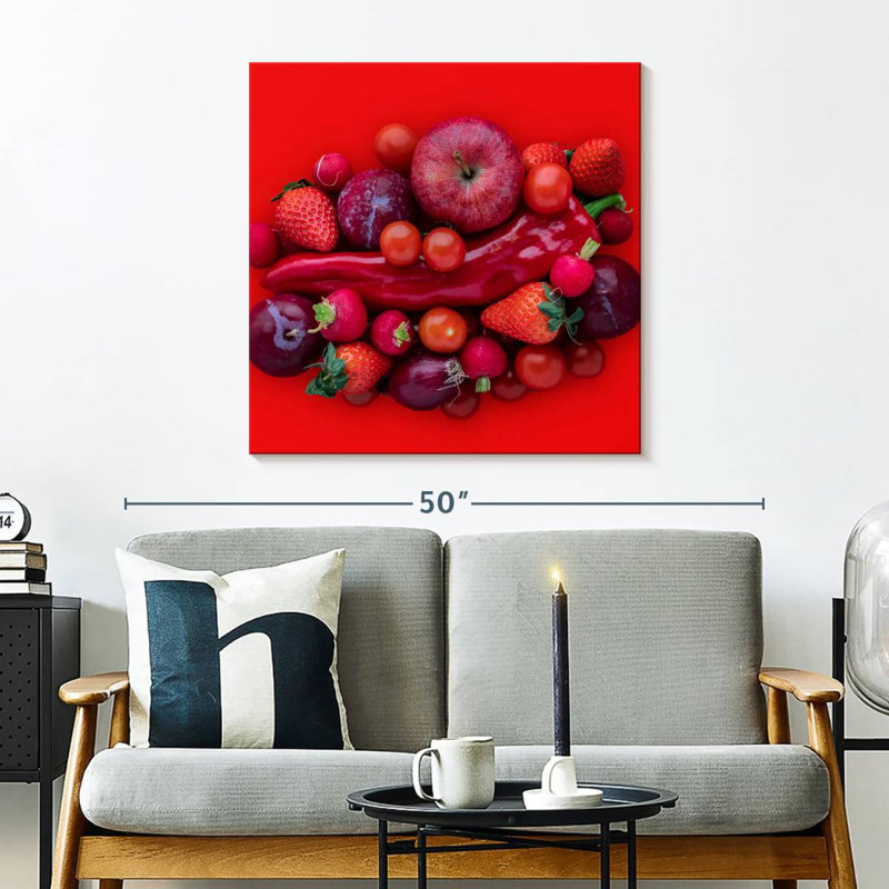 Yarlin - fruits et légumes rouges, H 30 po x l 30 po