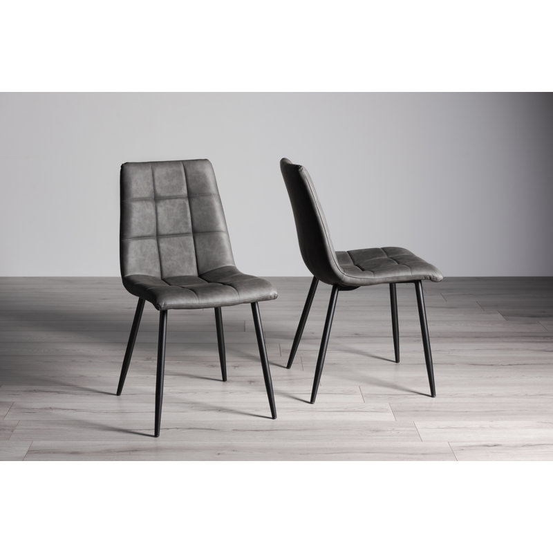 Cressida 283.97cm H Polyester Blend Upholstered Side Chair, Dark Grey