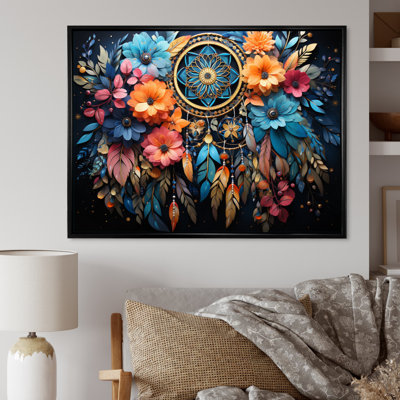 Teal Dream Catcher Dreams In - Dreamcatcher, art mural